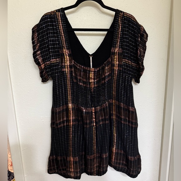Free People “Barcelona” Plaid Mini Dress – Size M - Picture 5 of 8